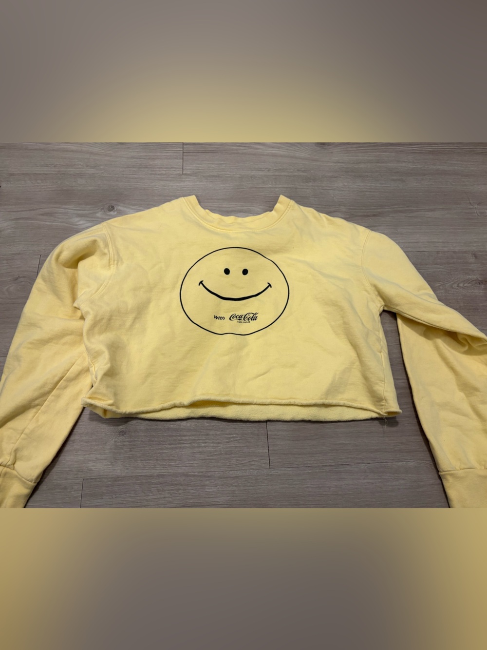 Coca Cola Yellow Cropped Crewneck